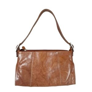 ILI New York Toronto Brown Leather Mini Shoulder Bag Silver Hardware